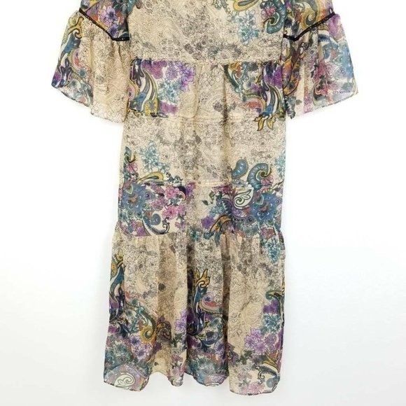 Jiffunny Do Womens A Line Dress Beige Floral Midi - Picture 6 of 12